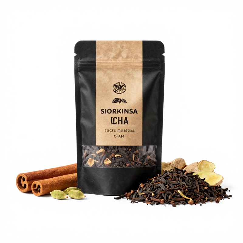 Masala chai pouch with cinnamon, cardamom and ginger